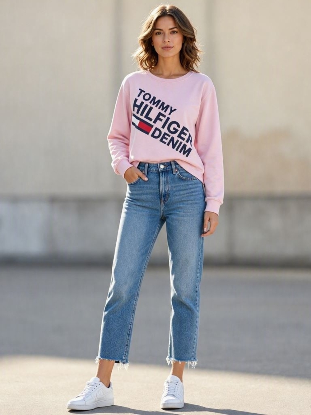 HILFIGER Pink Logo Sweatshirt Sz S